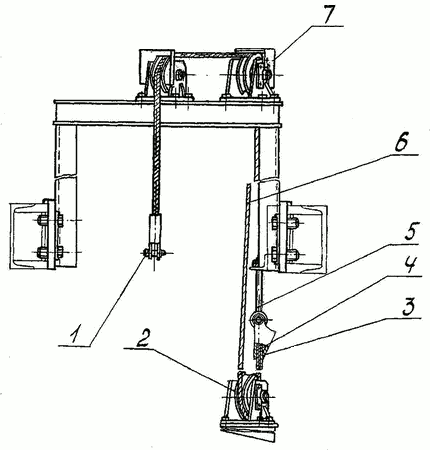 Балка верхняя с блоками и тросом