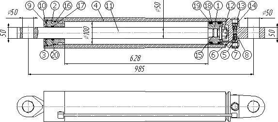 Гидроцилиндр I-100-50-630